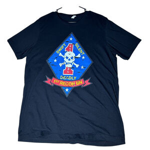 Vintage 1980s 1st Recon Battalion Swift Silent‎ Deadly Shirt Large/XL